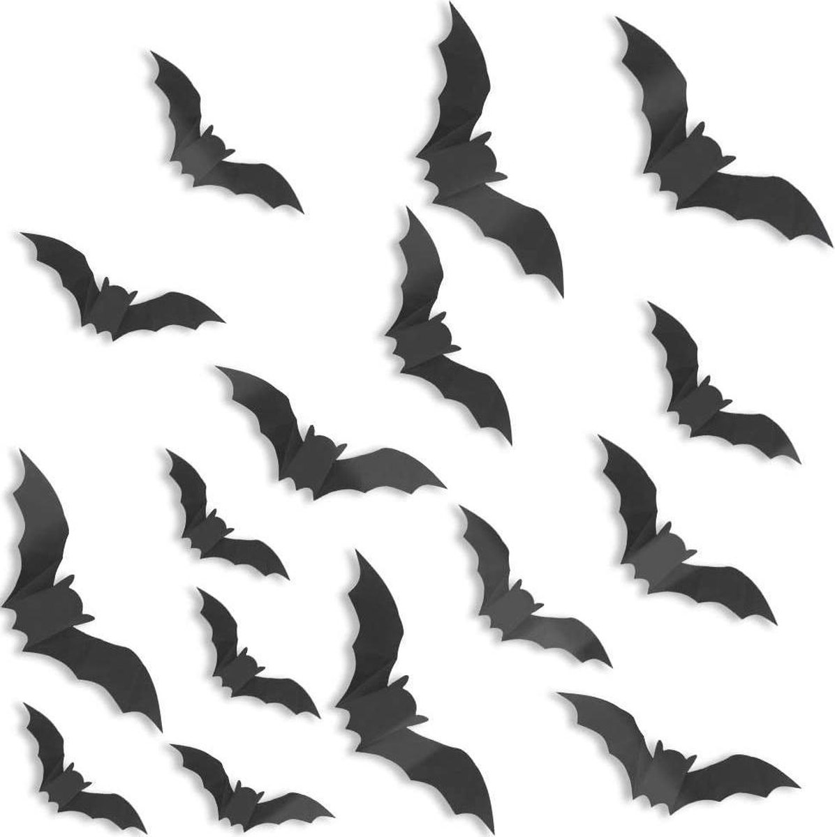 Halloween decoratie | 3D Halloween vleermuizen stickers x 24 stuks